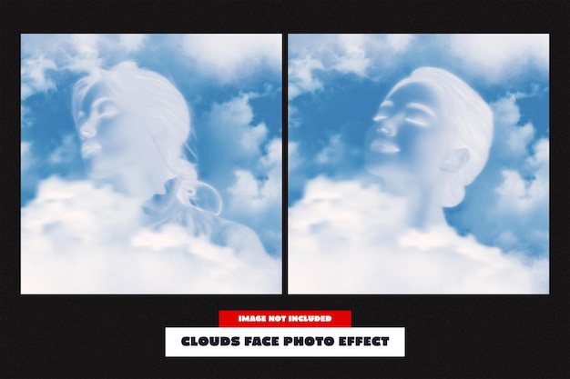 Effet photo du visage des nuages pour le carré