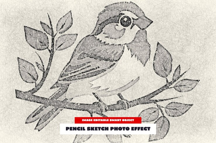 PSD effet photo à l'esquisse au crayon