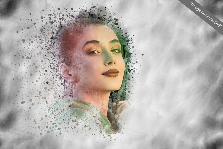 PSD effet photo goutte aquarelle