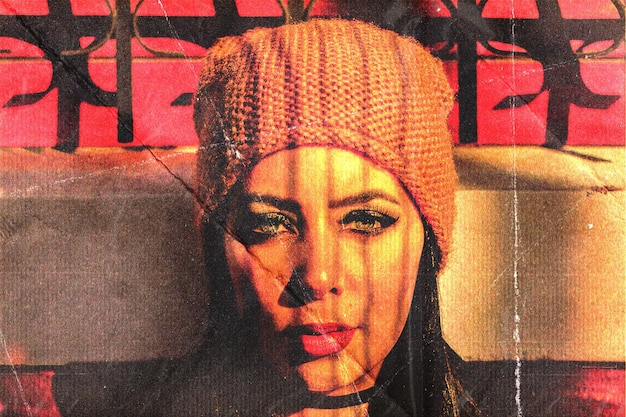 Effet photo grunge de l'affiche vintage PSD
