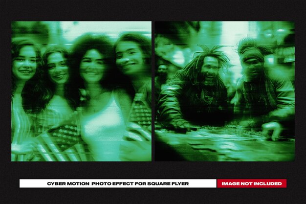 PSD effet de photo de mouvement cybernétique pour square