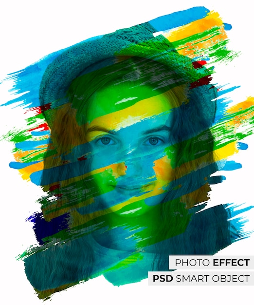 PSD effet photo de peinture colorée