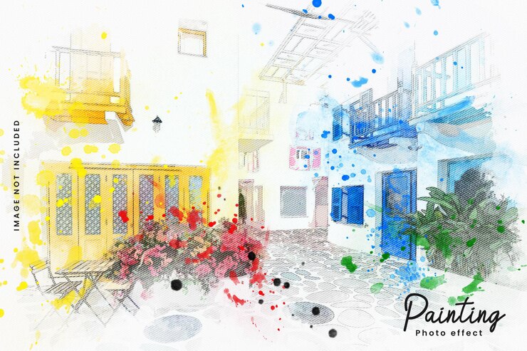 PSD effet photo de peinture de croquis d'architecture