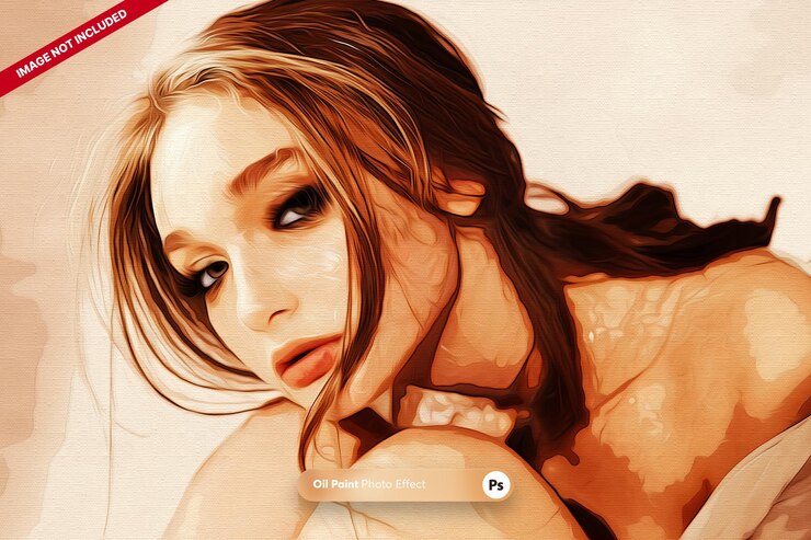 PSD effet photo de peinture à l'huile