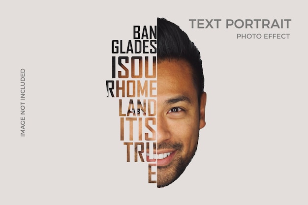 Effet De Photo De Portrait De Texte Psd