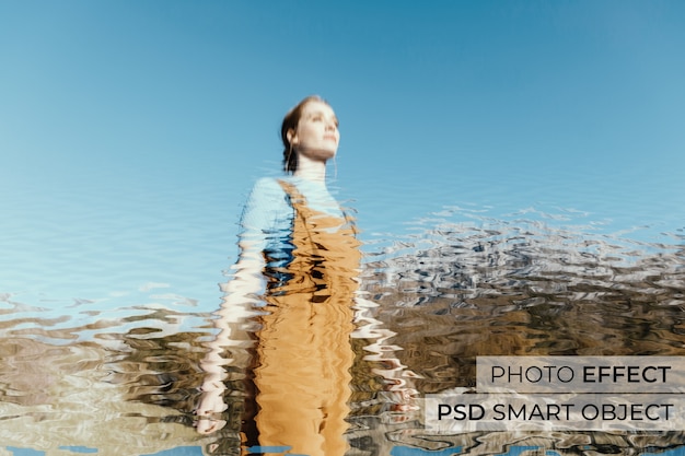 PSD effet photo de reflets d'eau