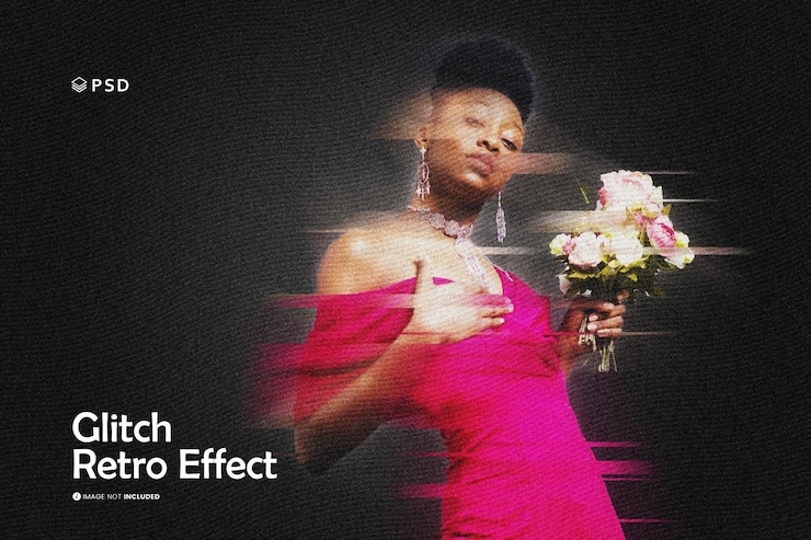 PSD effet photo rétro glitch