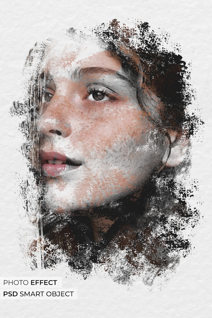 PSD effet photo de tache d'encre