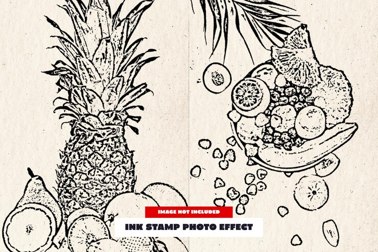 PSD effet photo de timbre à l'encre pour affiche