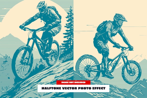 Effet photo vectoriel à demi-ton pour affiche