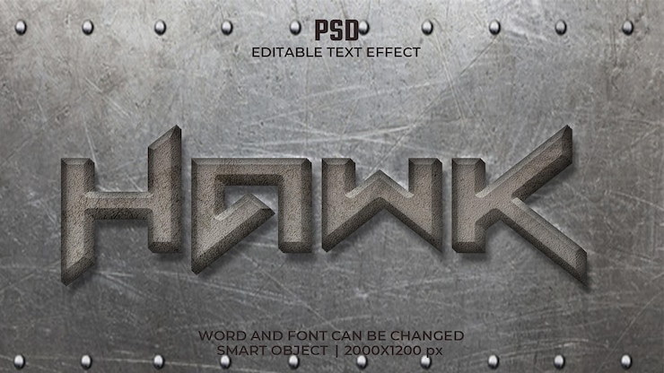 PSD effet psd 3d hawk modifiable
