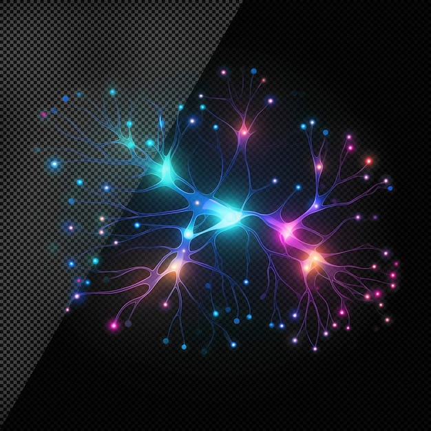 PSD effet de réseau neuronal arrière-plan transparent isolé