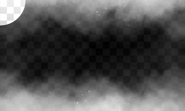 Effet spécial transparent isolé de brouillard ou de fumée Vecteur blanc nuageux fond de brume ou de smog