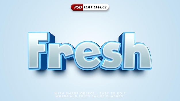 PSD effet de style 3d de texte frais