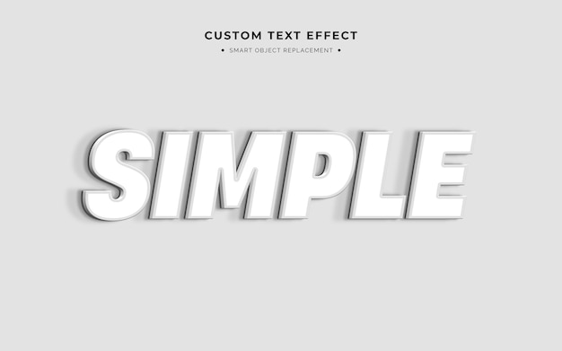 Effet De Style De Texte 3d Blanc Simple