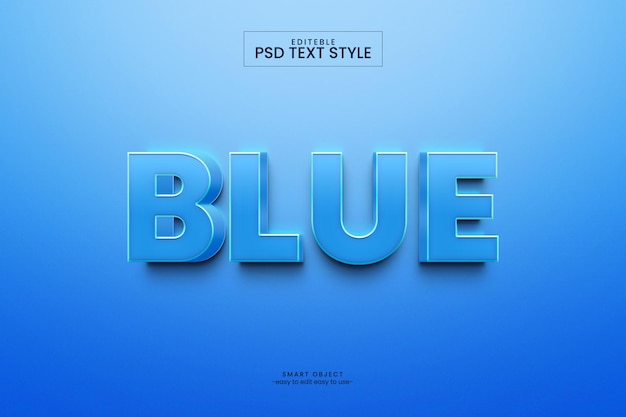 Effet de style de texte 3d bleu