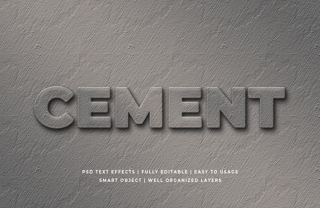 Effet De Style De Texte 3d Ciment