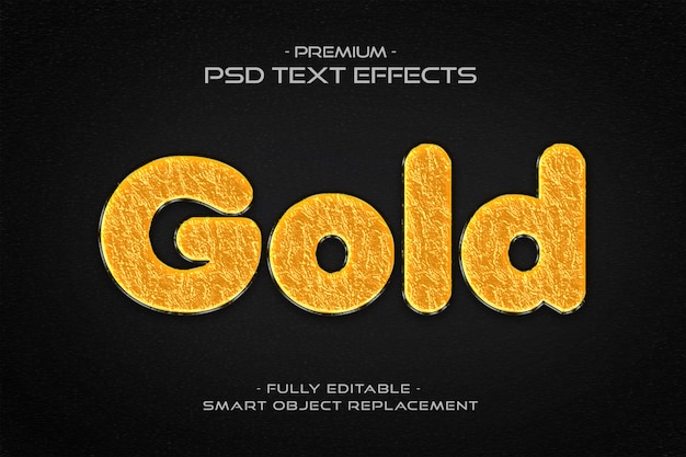 PSD effet de style de texte 3d doré