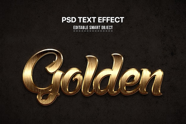 PSD effet de style de texte 3d doré