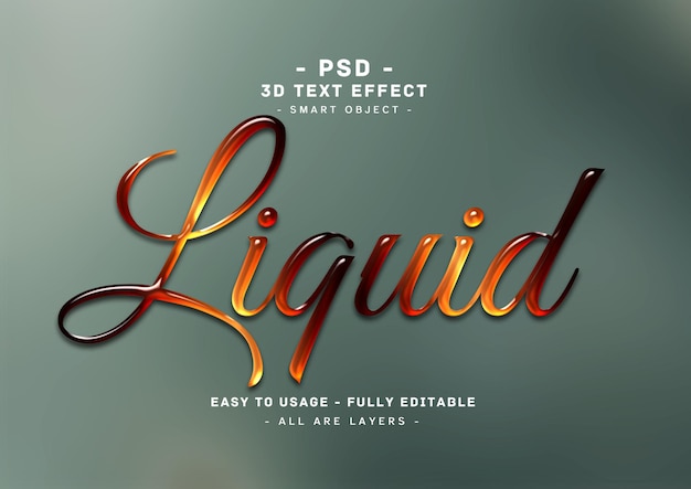 Effet de style de texte 3D liquide