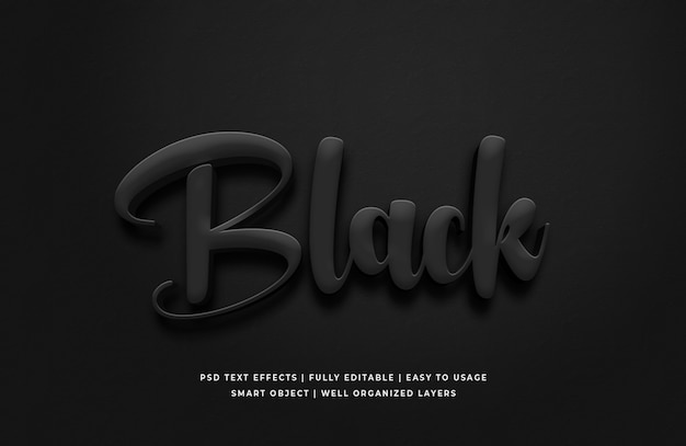 Effet De Style De Texte 3d Noir