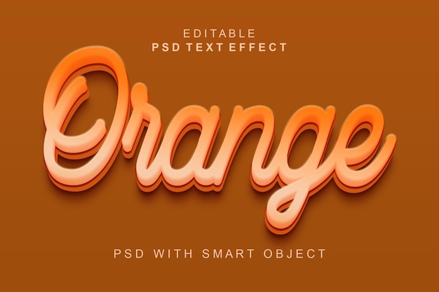 Effet De Style De Texte 3d Orange