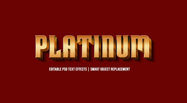 Effet De Style De Texte 3d Premium Platinum