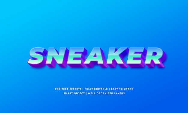 Effet De Style De Texte 3d Sneaker Premium Psd