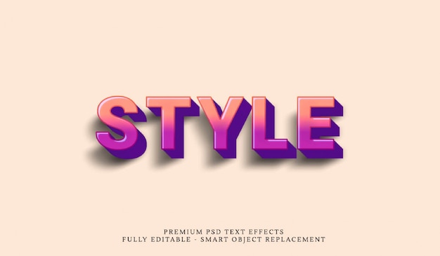 Effet de style de texte 3d style dégradé psd