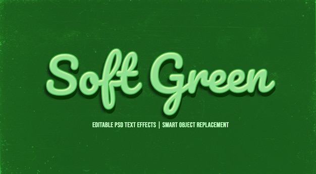 Effet de style de texte 3d vert doux