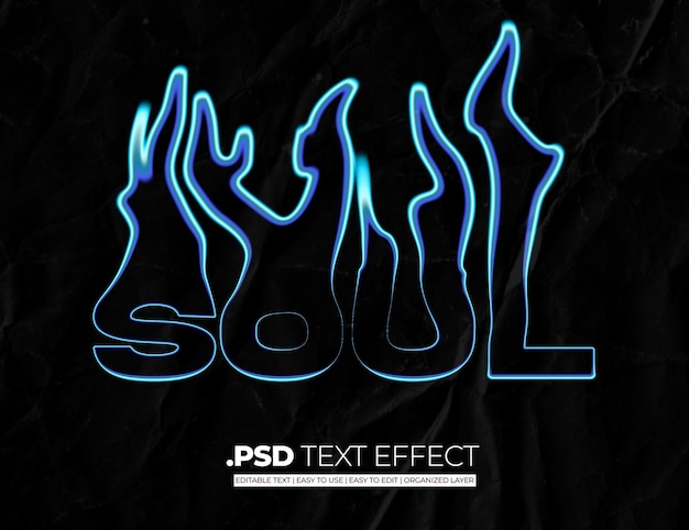 PSD effet de style de texte d'âme