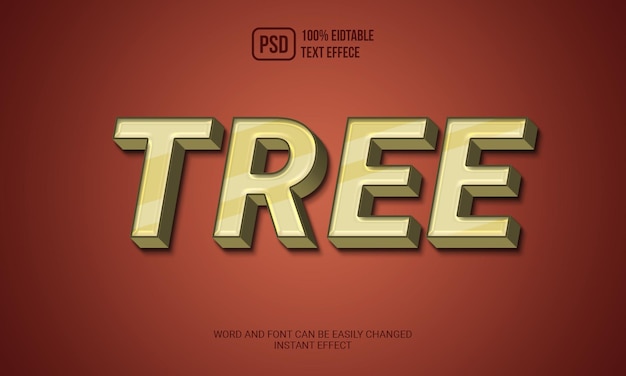 PSD effet de style de texte d'arbre