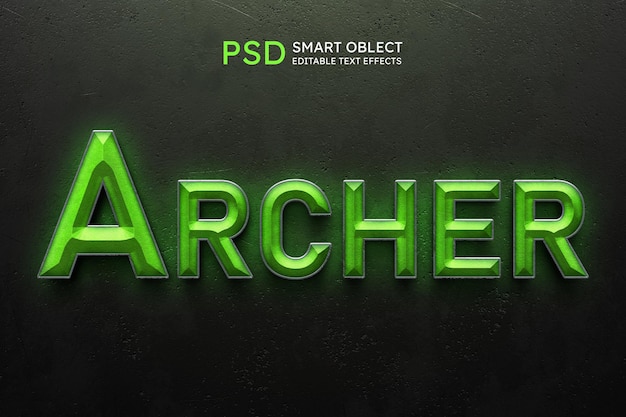 PSD effet de style de texte archer