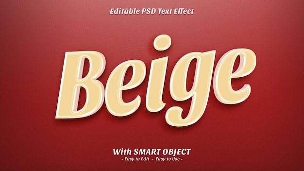 PSD effet de style de texte beige