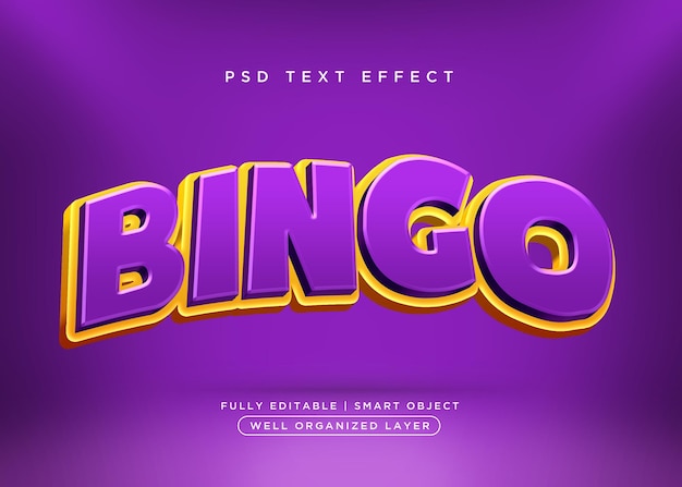 Effet de style de texte bingo 3d