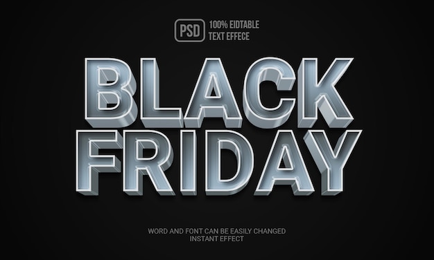 PSD effet de style de texte black friday