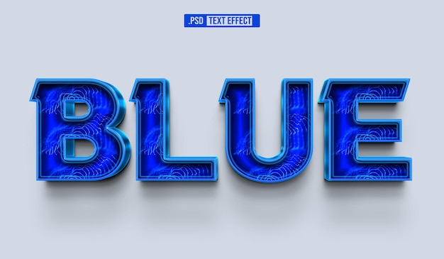 PSD effet de style de texte bleu 3d