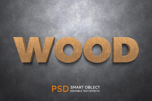 PSD effet de style de texte en bois