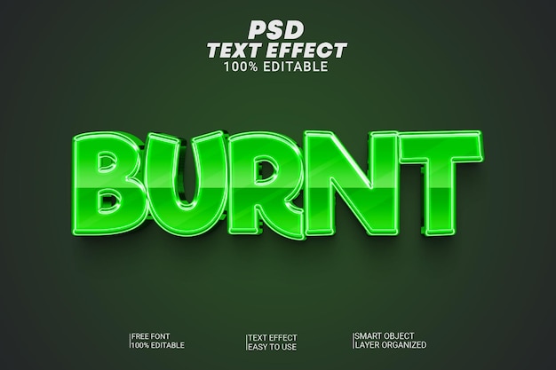 PSD effet de style de texte brûlé psd