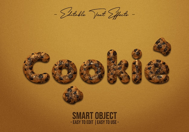 PSD effet de style de texte de cookie