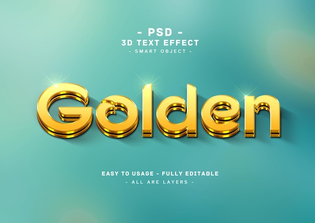 effet de style de texte doré 3d