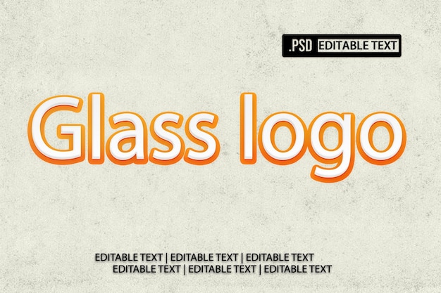 Effet de style de texte du logo en verre