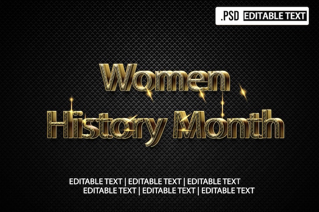 Effet de style de texte du mois de l'histoire des femmes