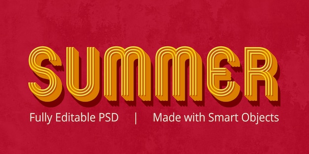 PSD effet de style de texte d'été
