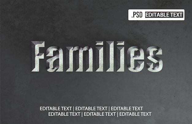 effet de style de texte des familles