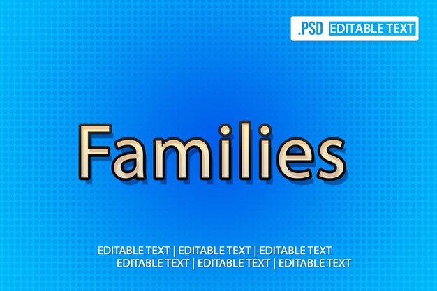 effet de style de texte des familles