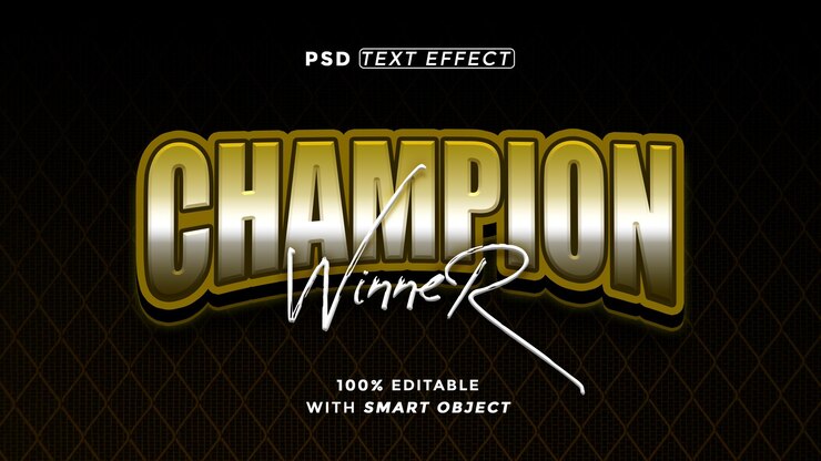 PSD effet de style de texte free psd champion winner
