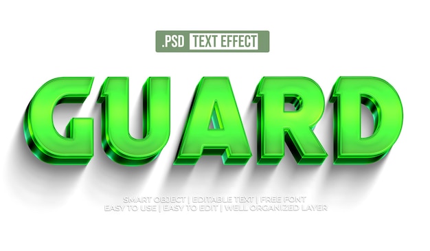 PSD effet de style de texte de garde psd