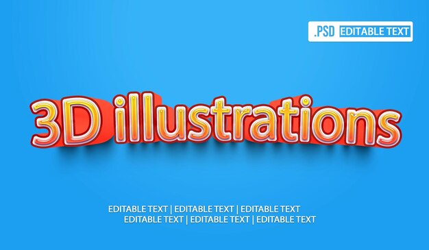 Effet de style de texte d'illustration 3D