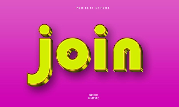 Effet de style de texte de jointe PSD gratuit